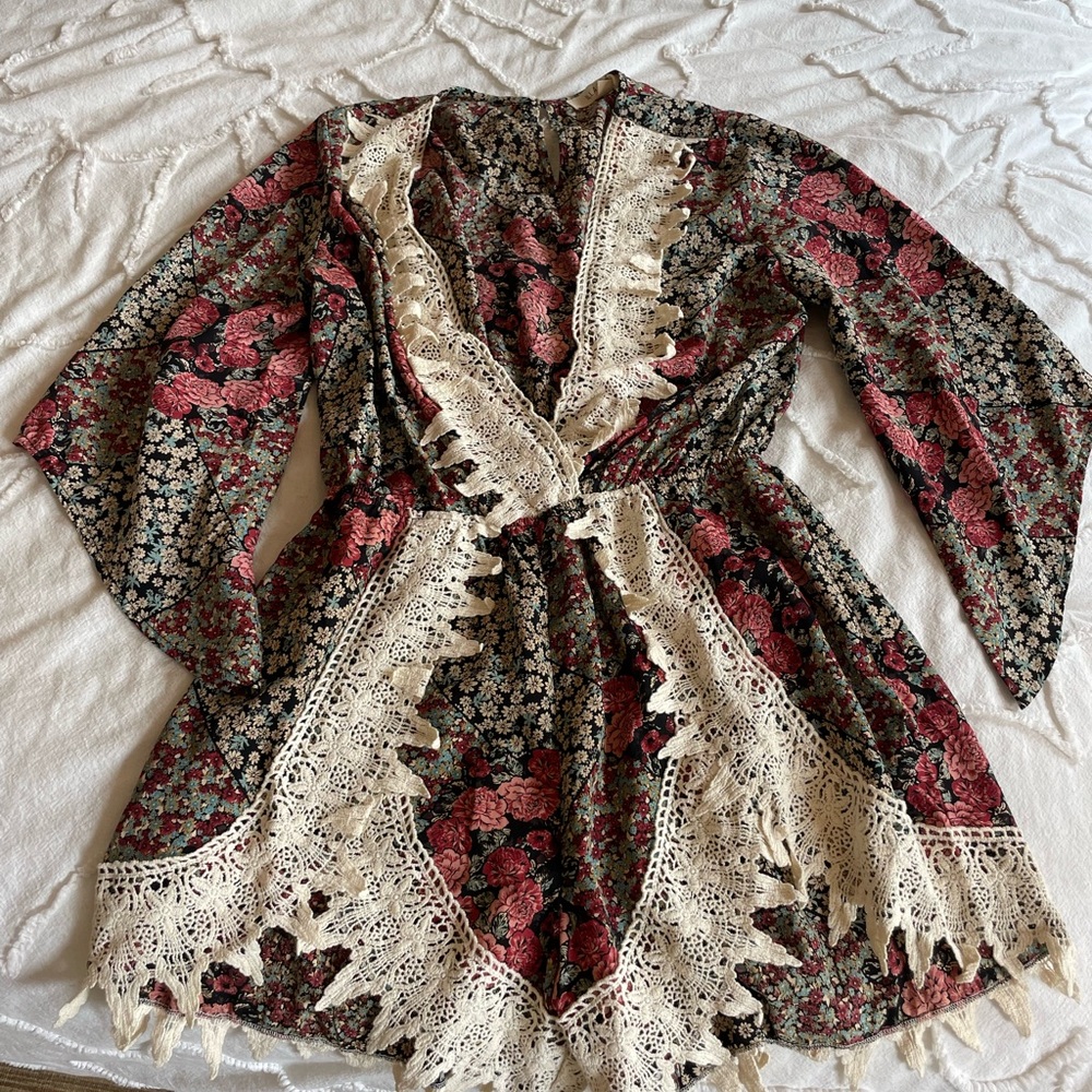 Floral and Lace Romper